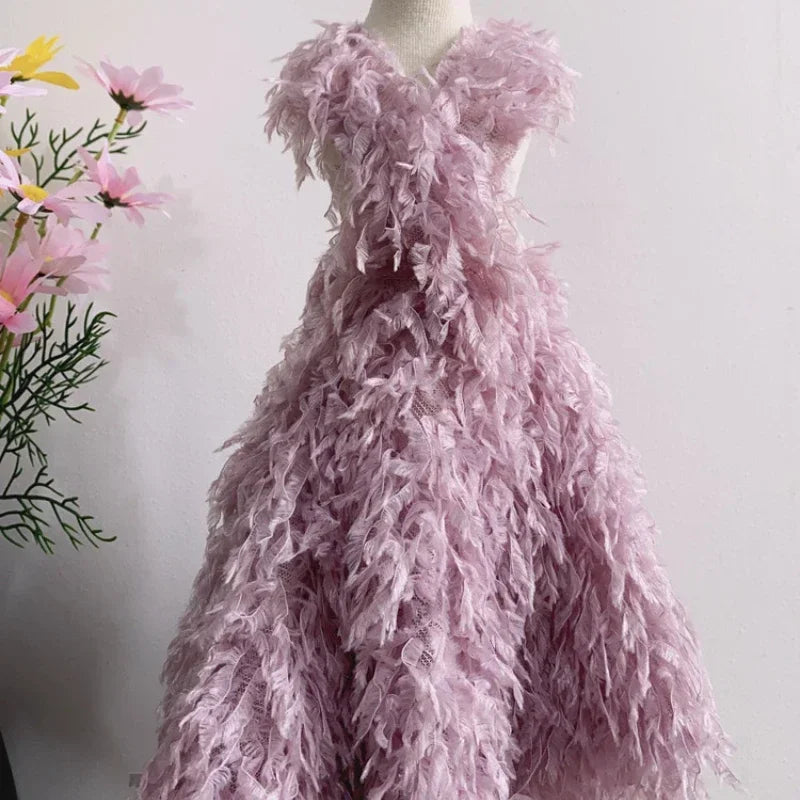 Feather Tassel Velvet Fabric Shooting Background Baby Clothes Pillow Dresses DIY Stage Apparel Designer Sewing Material Cloth