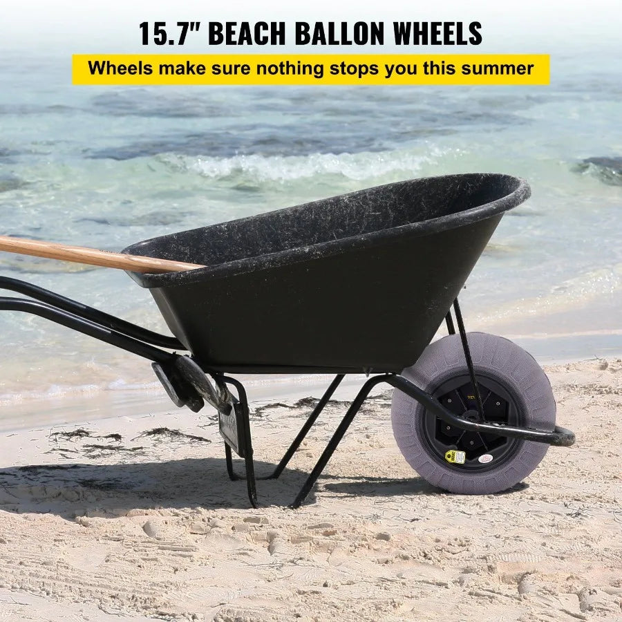 Beach Balloon Wheels 15.7 Replacement Sand Tires TPU Cart Tires for Kayak Dolly Canoe Cart and Buggy w Free Air Pump 2Pack