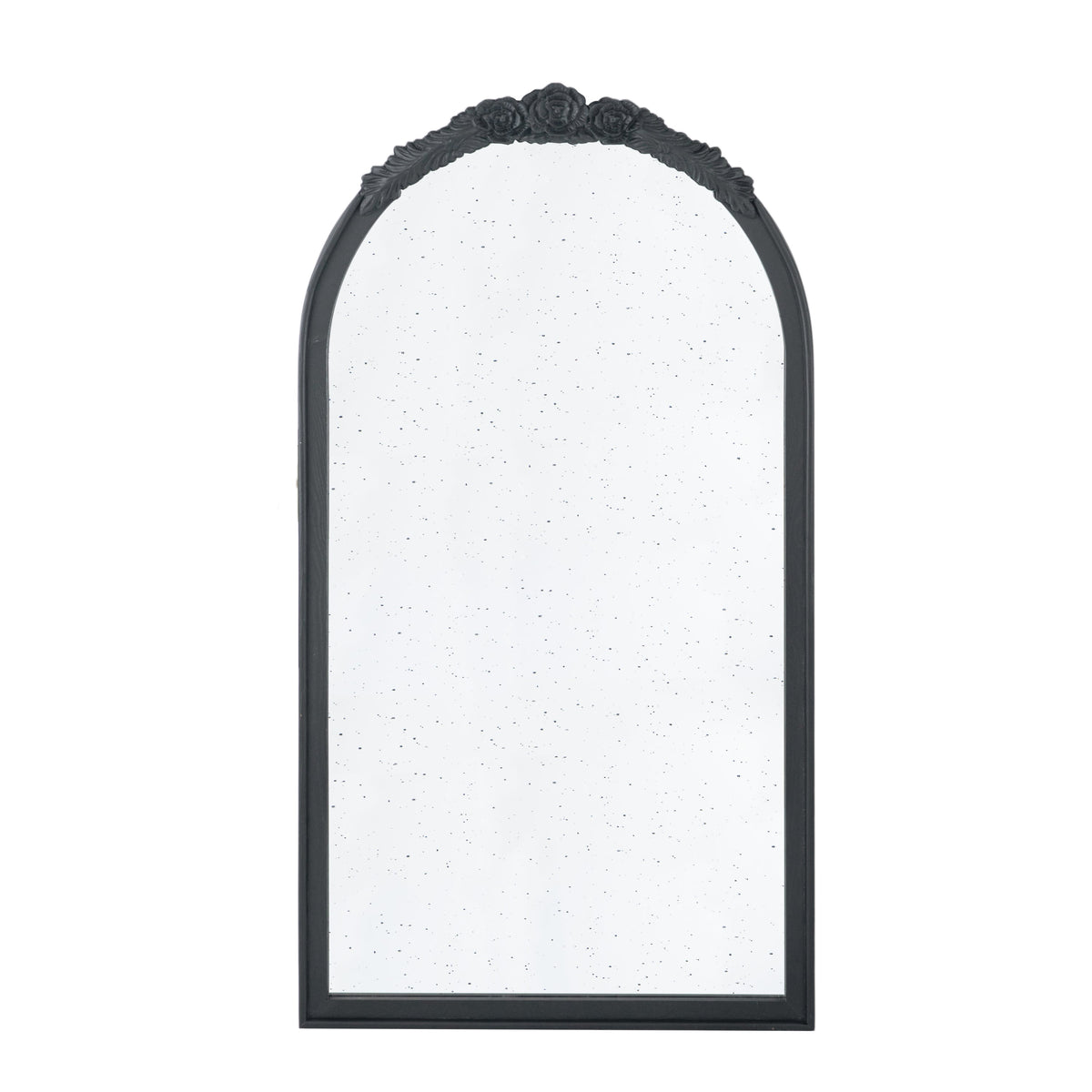 Hand-Carved Rose Arched Wall Mirror, Available in 2 Colors