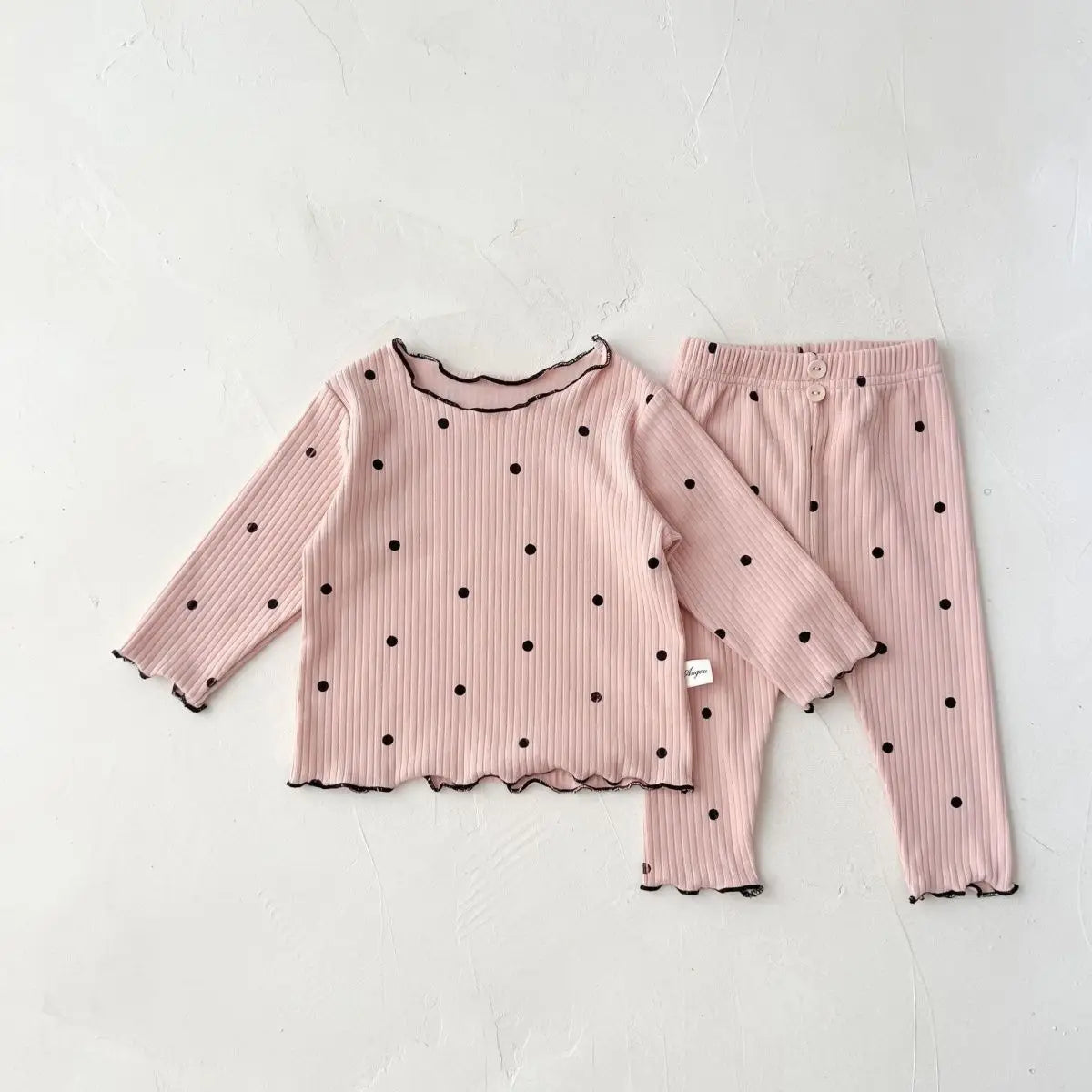 Autumn new ice silk children's home dress Pink Love suit Girls Pajamas Sets Children's Pijamas Breathable Baby Clothes