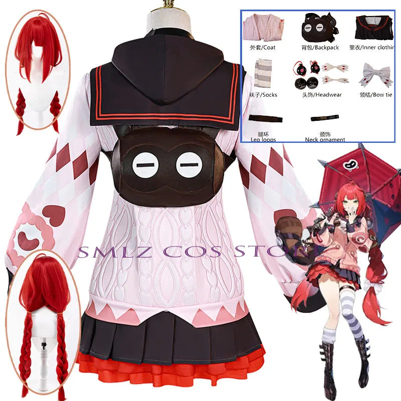 Smlz Ukinami Yuzuha Cosplay Game Zenless Zone Zero Costume Wig Coat Bag Suit Spook Shack For Women Girls Halloween Party Props