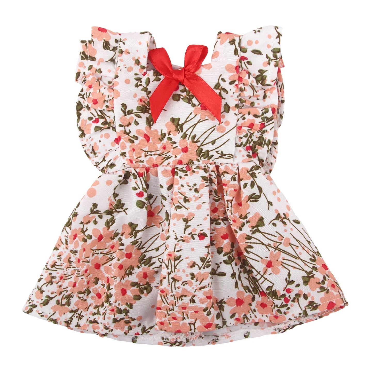 Doll Clothes Bow Knot Floral Skirt For American 18 Inch Girl Doll Spring and Summer Dress For 43cm Baby New Born Doll Girl's Toy