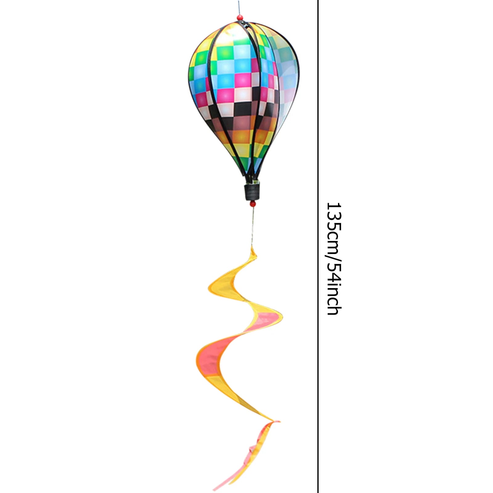 Hot Air Balloon Wind Spinner, Rainbow Hanging Wind Twister, Garden Outdoor Toys