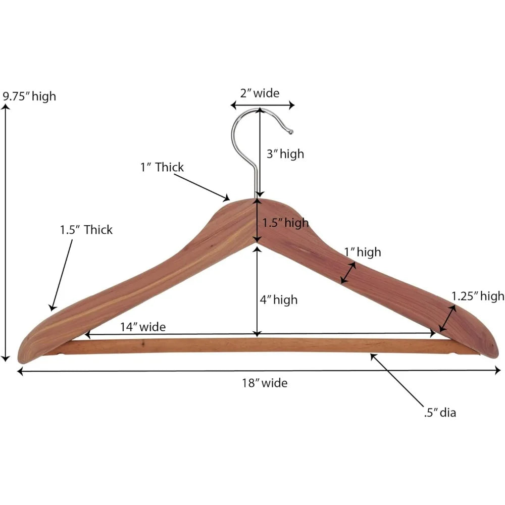 CedarFresh Deluxe Cedar Coat Hanger with Fixed Bar, Red,natural