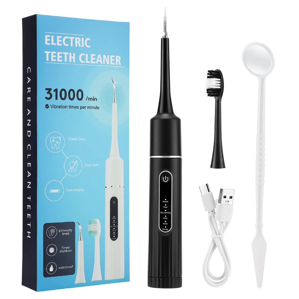 Electric Tooth Cleaner Waterproof Toothbrush Sonic Vibration Dental Scaler Plaque Calculus Tartar Remover Teeth Cleaning Tools