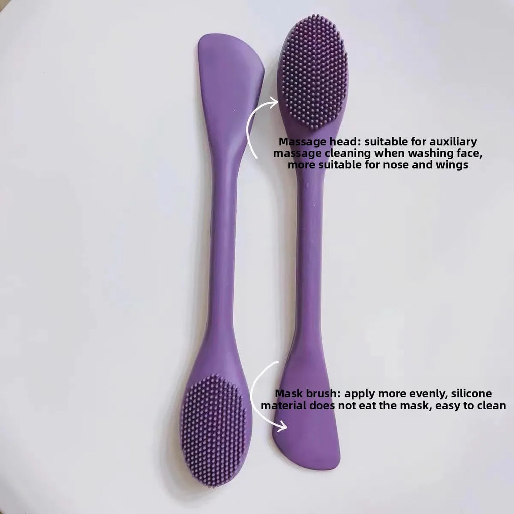 Double head silicone facial mask Brush soft hair mud film Brush Face cleaning mud film Apply mold adjusting stick tool