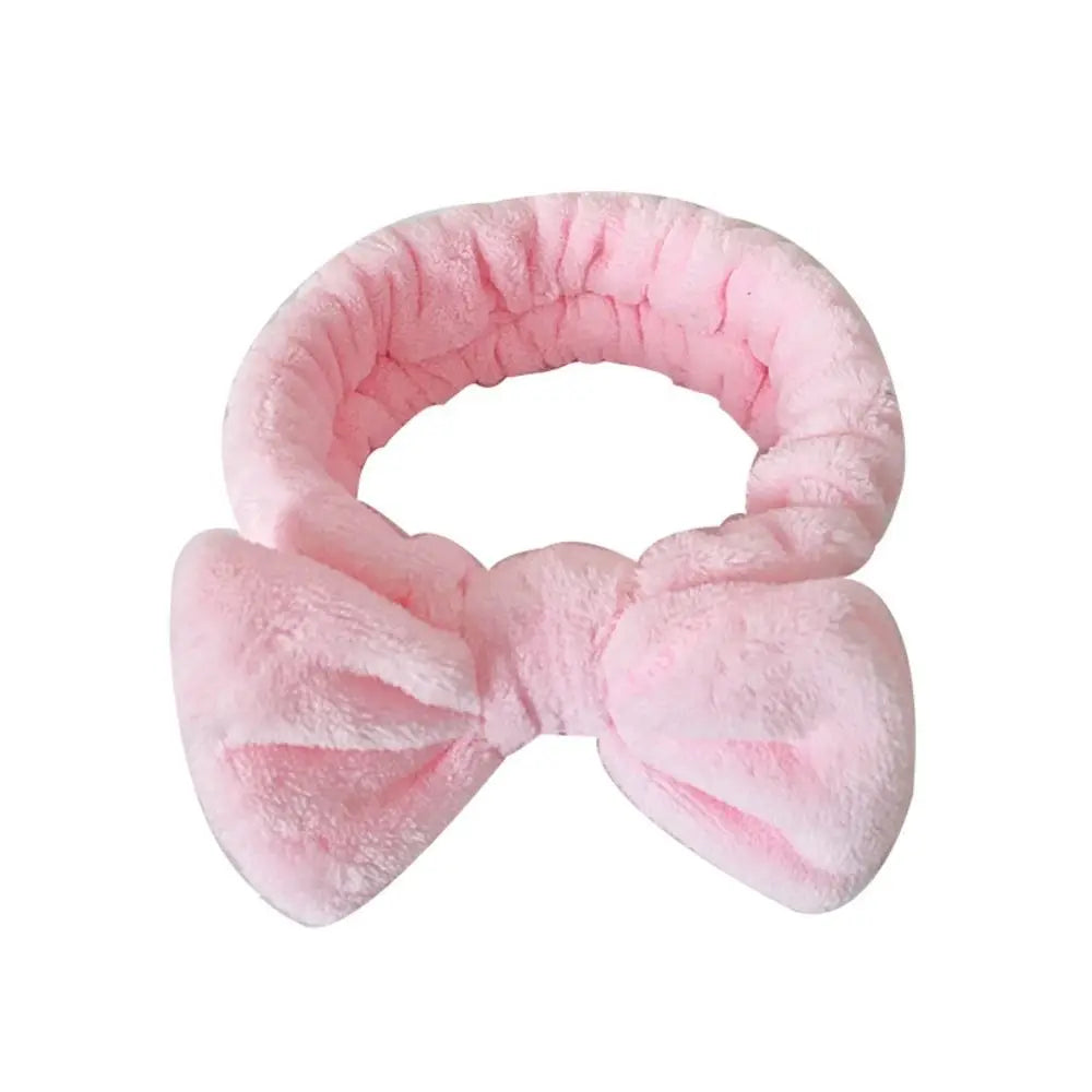 Elastic Coral Fleece Hair Band Knot Soft Bow Make Up Hairband Fluffy Bowknot Cosmetic Headbands Women