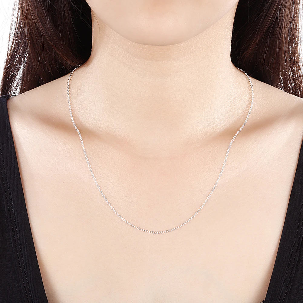 10pcs/Lot 925 sterling silver circle chain necklace for women 45-60CM fashion party wedding Jewelry Christmas gifts  pendant