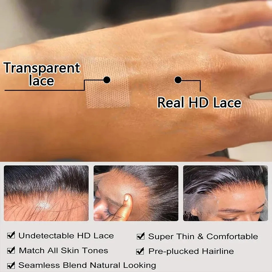 180 Density 13x6 HD Bone Straight Lace Front Wigs Human Hair 30 40Inch 13x4 Transparent Lace Frontal Human Hair Wigs For Women