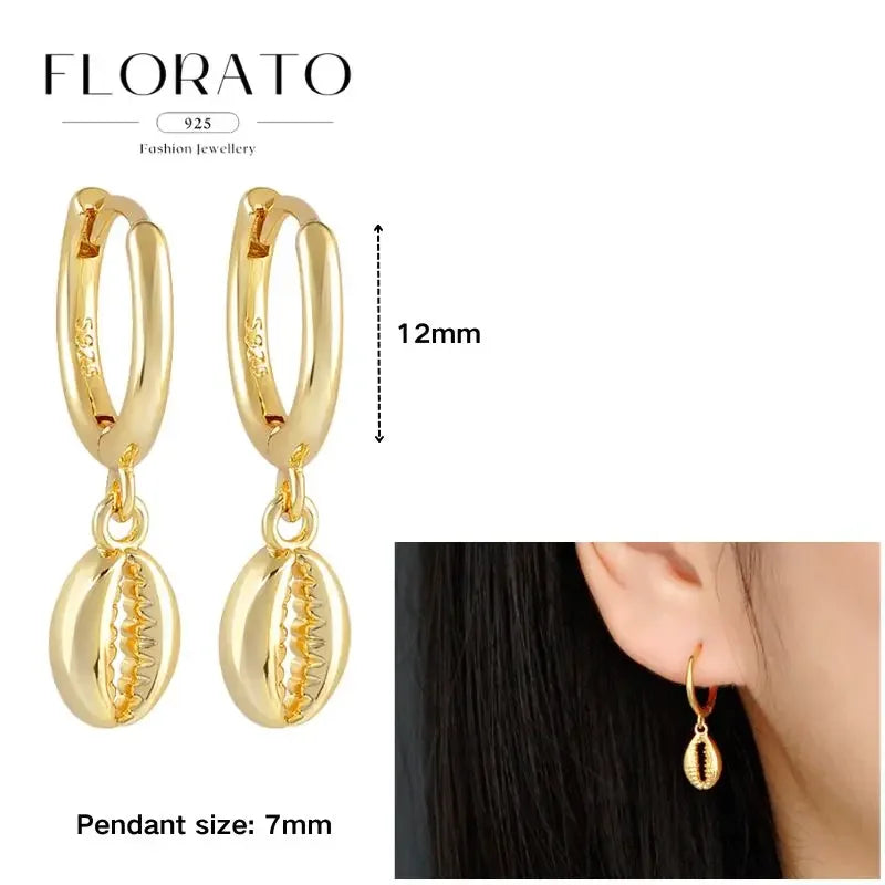 925 Sterling Silver Ear needle European And American Style Hoop Earrings Round square Pendientes Fashion For Women Birthday Gift