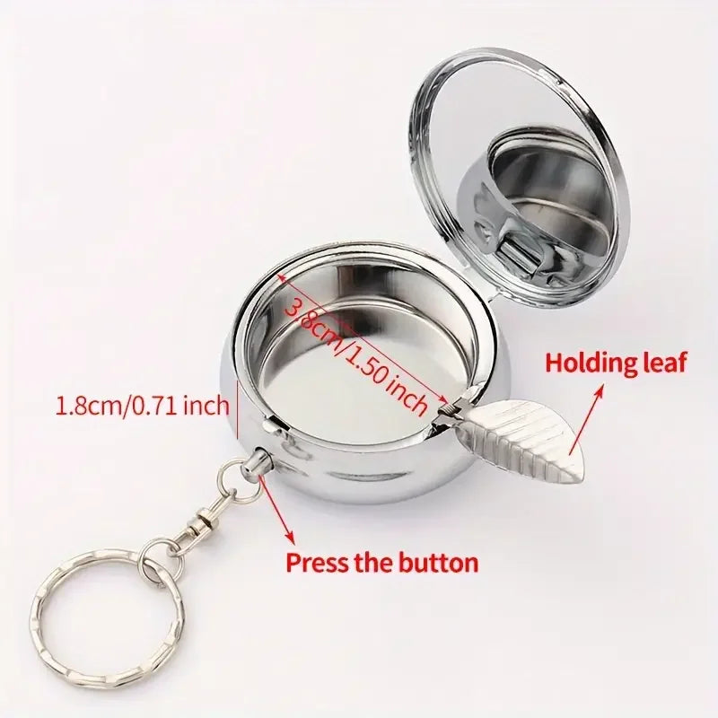 Personalised Custom Round Keychain, Personalised Photo Mini Portable Ashbox Keyring, Unique Father Gift