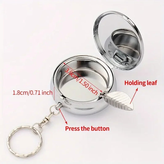 Personalised Custom Round Keychain, Personalised Photo Mini Portable Ashbox Keyring, Unique Father Gift