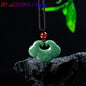Natural Myanmar Jadeite Ruyi Pendant Necklace Fashion Carved Amulet Real Jade Jewelry Designer Accessories Gifts for Women