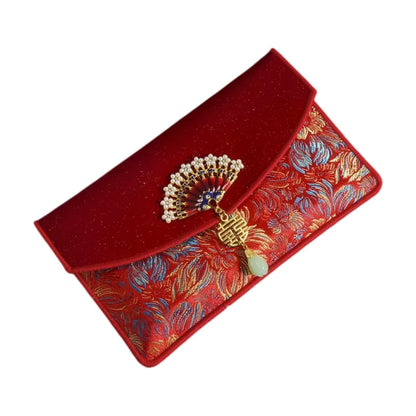 Chinese Style New Year Red Envelope Traditional Brocade Wedding Money Pocket Blessing Magnetic Buckle Red Packet Party Gifts