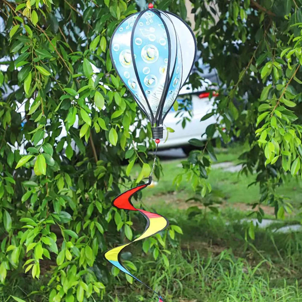 Strip Style Hot Air Balloon Wind Spinner Wind Chime Colorful Garden Wind Spinners DIY Craft Decoration Cute