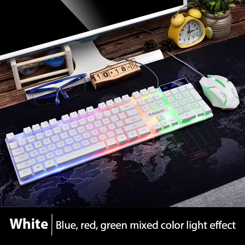KM320 Keyboard And Mouse Set Waterproof Luminous Game Backlit Keyboard