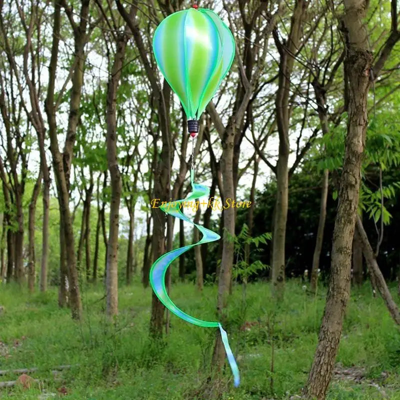 Q1JB Hot Air Balloon Wind Spinner Rainbow Pinwheel Garden Yard Lawn Decoration Gift