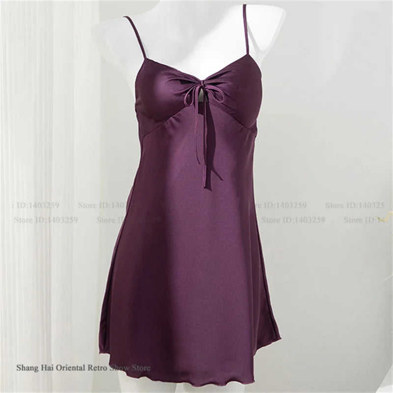 Female 2PCS Robe Nightgown Set Pajama Sexy Suspender Nightdress Lingerie Summer Kimono Bathrobe Gown Rayon Homewear Lounge Wear