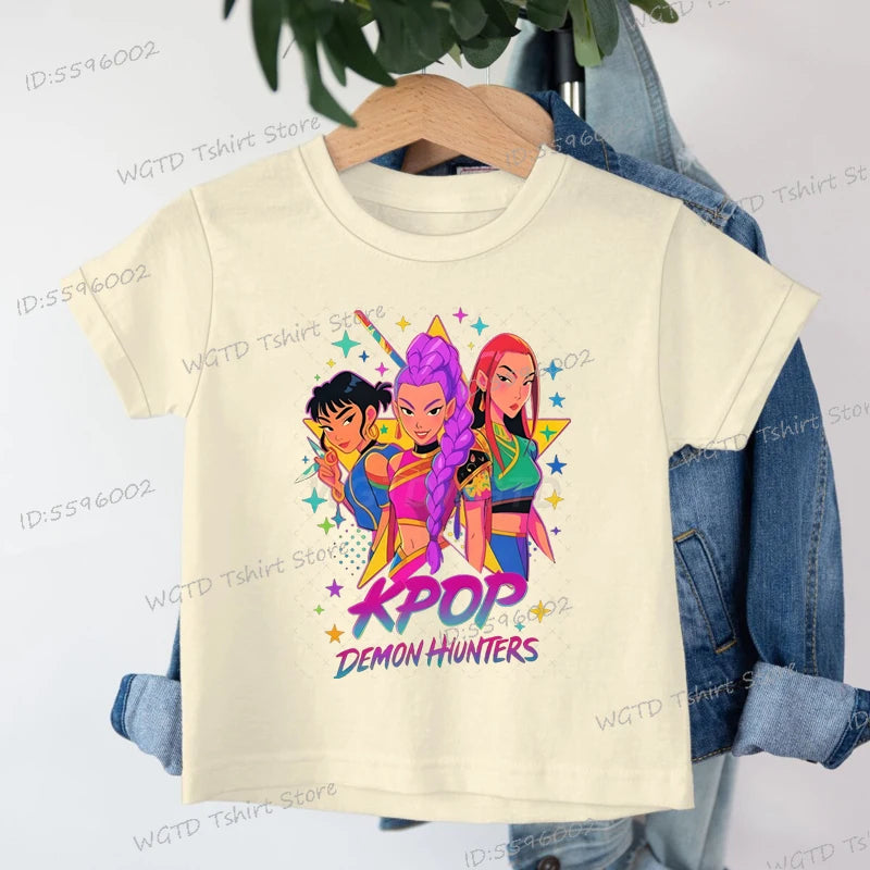 Children's Clothing KPop Demon Hunters Fashion Casual Tops 2025 Hot Movie Soft Cotton Baby Girls T Shirt Fans Gifts Kids Clothes