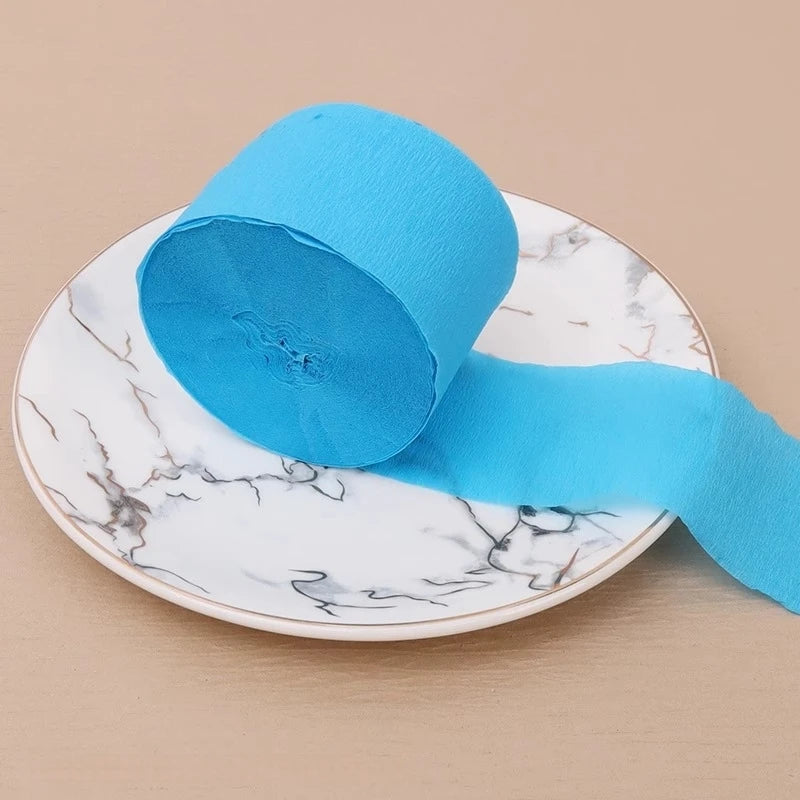 25m/Roll 4.5cm Crepe Paper Streamers Tissue Paper Roll For Flower Crafts Making Birthday Wedding Party Backdrop DIY Decoration