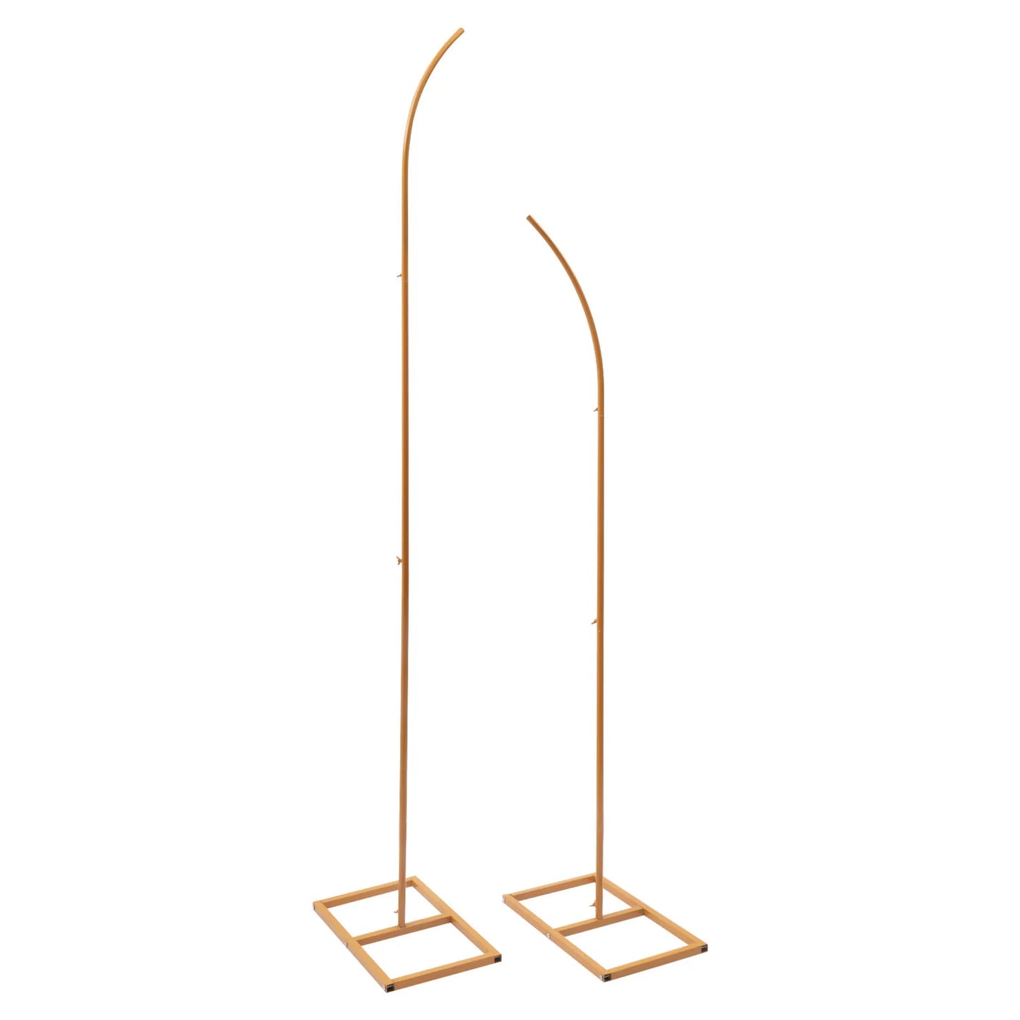 2 Pieces Gold Wedding Arch Balloon Flower Backdrop Stands Road Guide Wedding Stand Curved Top Frames 6ft, 8ft