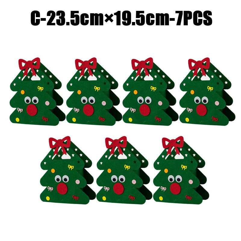 2024 New Christmas gift bag creative felt cloth children's candy gift bag Christmas Eve portable apple bag