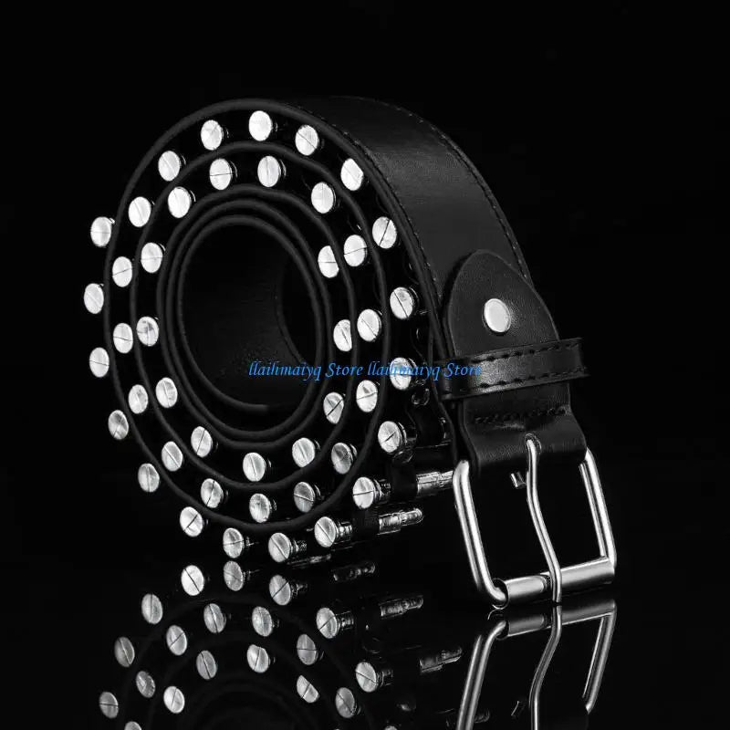 573B Fashion Hot Girls Alloy Warhead Rivet Waist Straps Pin Buckle Belt Universal Coat Dress Ladies Thin Formal Waistband