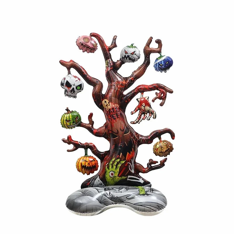 Halloween Decoration Balloon Pumpkin Pile Pumpkin Dead Tree Witch Scythe Grim Reaper Aluminum Balloon Halloween Party Decoration