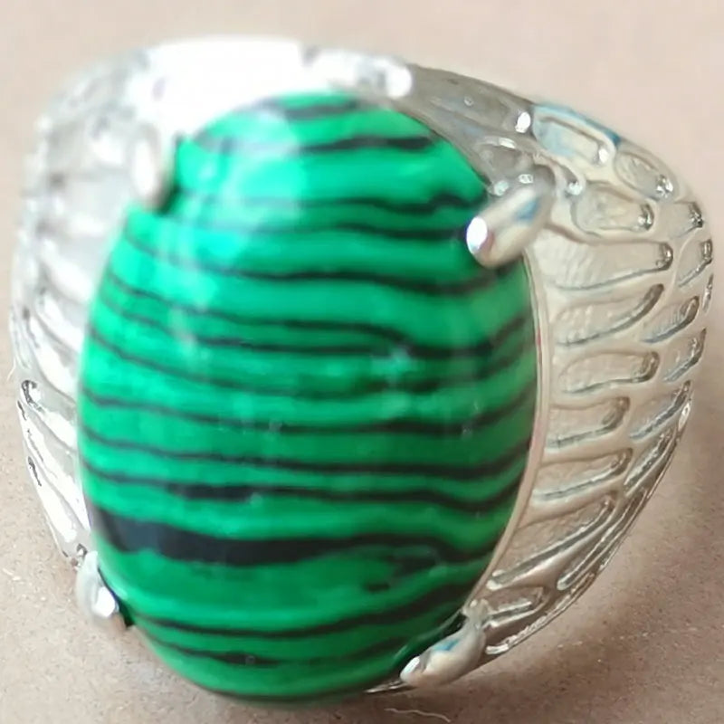Beautiful jewelry  Malachite Bead Ring  PWB1193