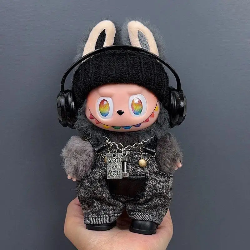 For  labubu Big Into Energy Series baby black suit clothes wild T-shirt shorts tide cool