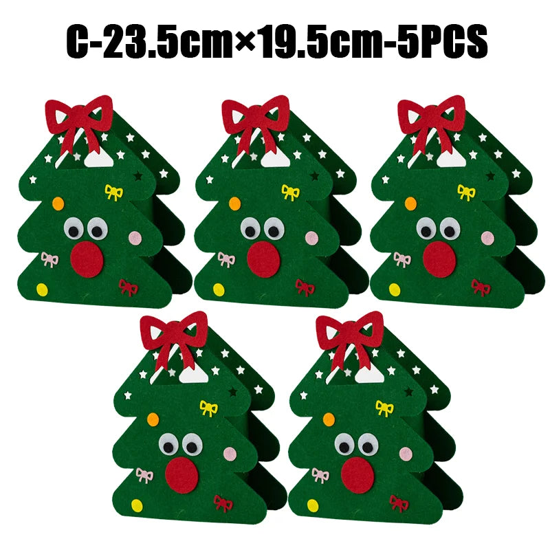 2024 New Christmas gift bag creative felt cloth children's candy gift bag Christmas Eve portable apple bag