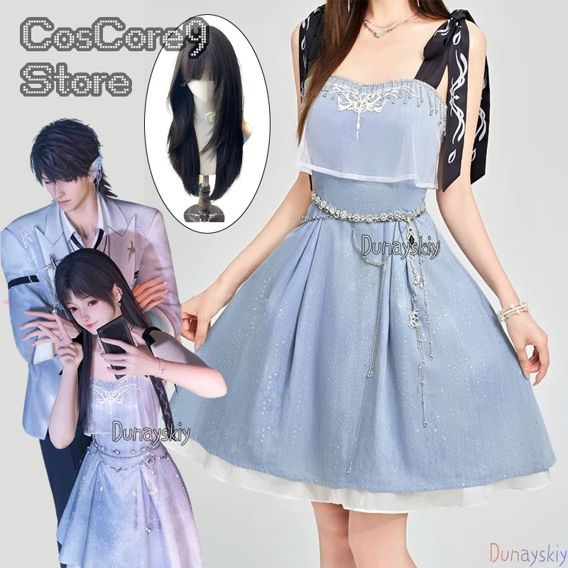 Caleb Couple Suit Game Love And Deepspace Cosplay Costume One-piece Suspender Sexy Fairy Slim Dress Halloween Women's Outfits