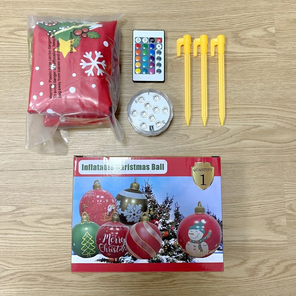 Giant 80x60cm Inflatable Balloons Decoration Without Light LED Christmas Ball Without Battery DIY Venue Layout Ball Christmas