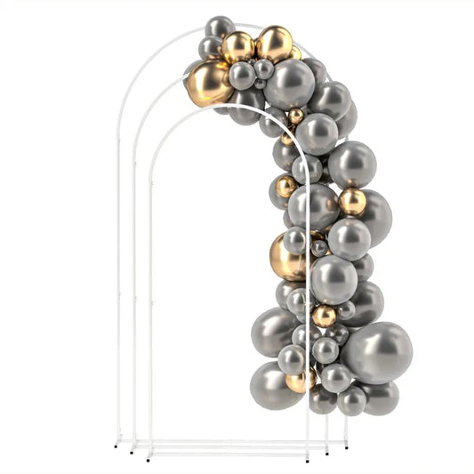 Metal Arch Backdrop Stand Set of 3 7 6.5 6 ft Wedding Arch Frame Balloon Backdrop Arch Stand Set for Birthday Party Bridal Sho