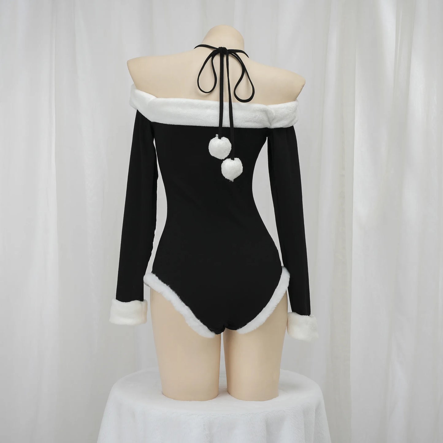 Black sexy tights One shoulder plush edge cosplay anime Halloween Carnival Christmas Eve Carnival