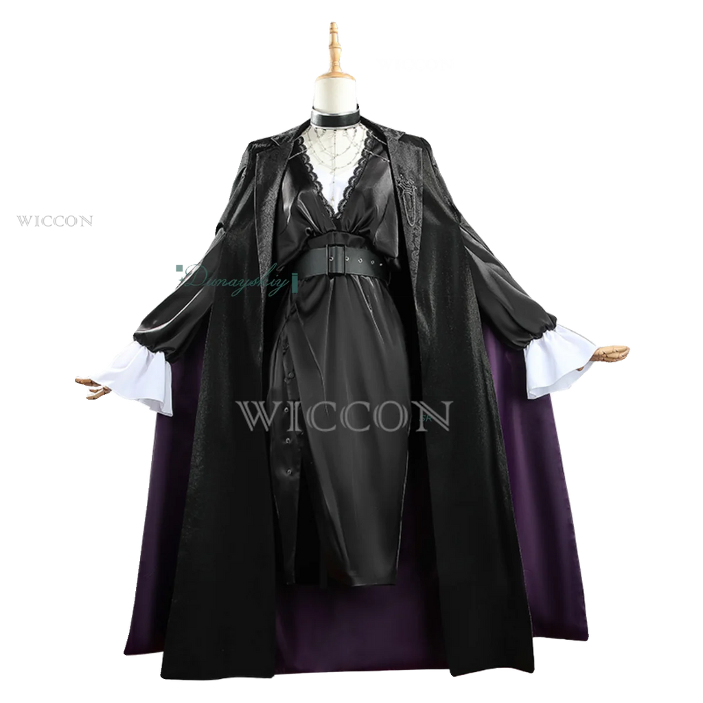 Happyzoo Langley Cosplay Costume Long Trench Coat Wig Game Path To Nowhere Full Set Accessories Halloween Carnival Suit Women