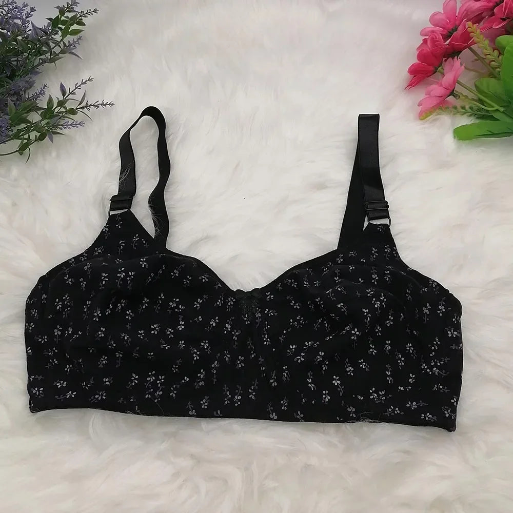 Sexy Lingerie Bra Women's Bra Minimizer Push Up 3/4 cup Wireless soft Bosom cotton Bra plus Size 36 38 40 42 44 46 B C C32