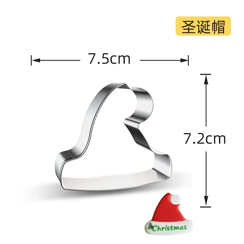 Christmas Cookie Cutter Stainless Steel Biscuit Mold Baking Tool Christmas Theme Snowflake Santa Claus Cake Biscuit Mould M542
