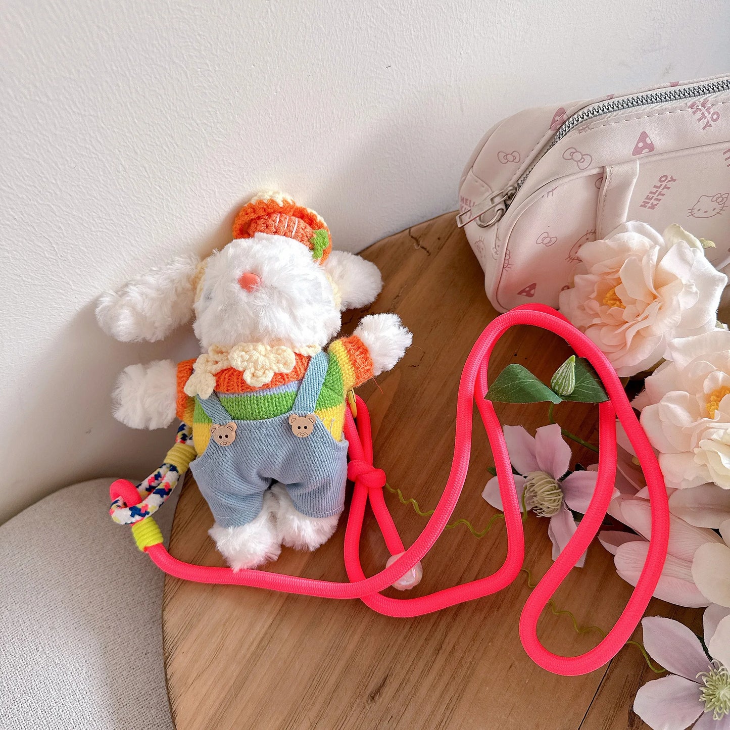 Hanging Ear Rabbit Doll Keychain Cartoon Plush Doll Bag Pendant Cute Animal Doll Accessories For Girl Women Christmas Gifts