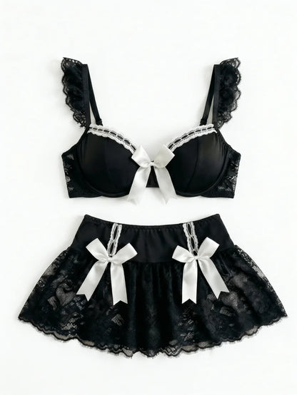 Sexy Lingerie Seamless Underwear Fancy Women Erotic Outfit Open Sexy Bra Set Fantasy Mini Skirt Bra Set Cosplay Costumes Women