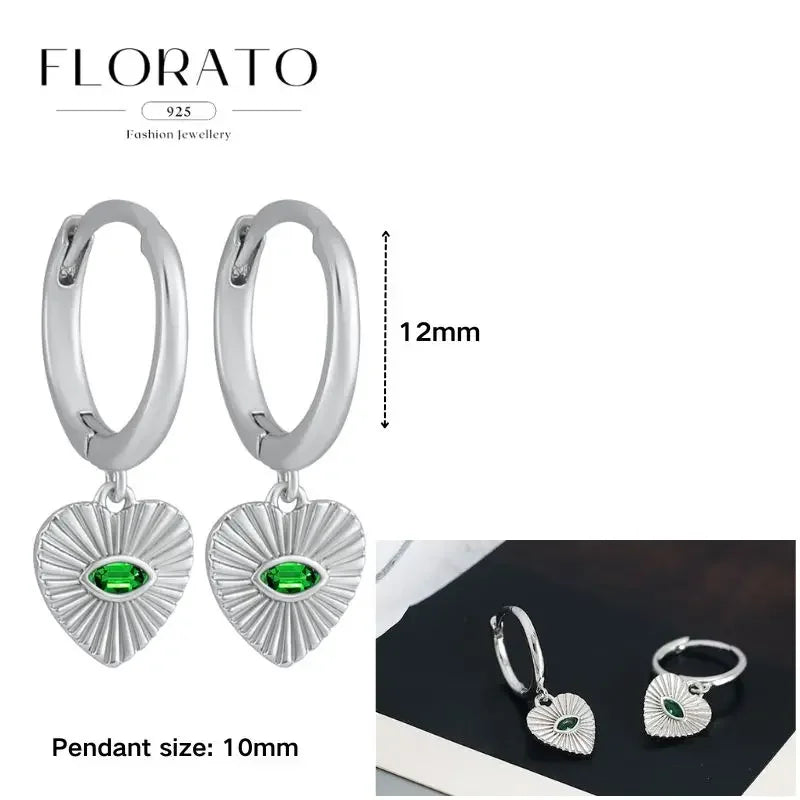 925 Sterling Silver Ear needle European And American Style Hoop Earrings Round square Pendientes Fashion For Women Birthday Gift