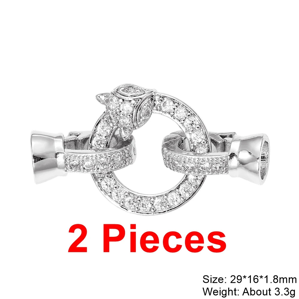 Juya 18K Gold Plated Baroque Pearls Connector Fastener Clasps DIY Jewelry Making Accessories Women Beads Lock Closure Supplies