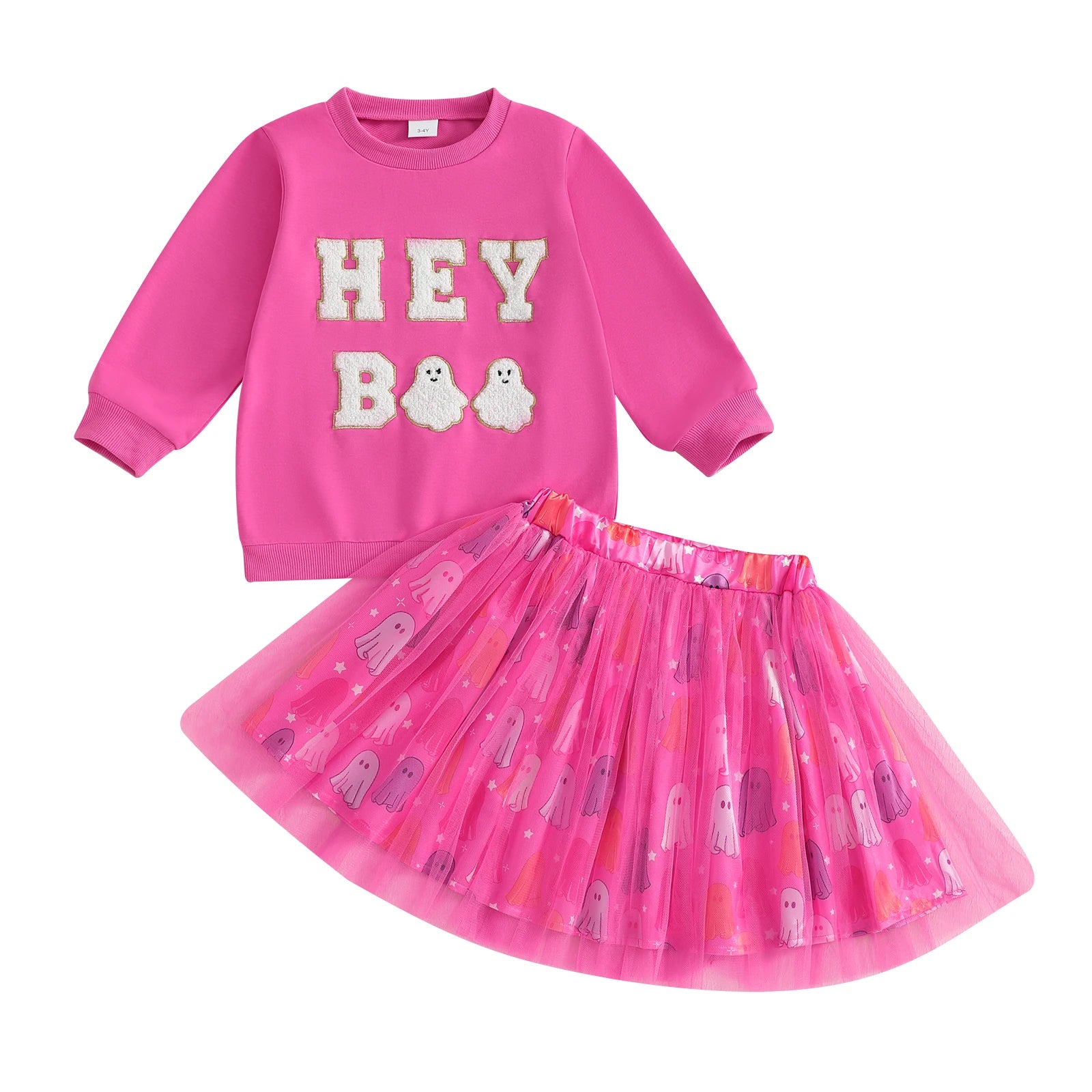 Infant Girls 2-Piece Halloween Costume Set with Pumpkin Print Long Sleeve Top and Tutu Skirt Baby Clothes for Fall