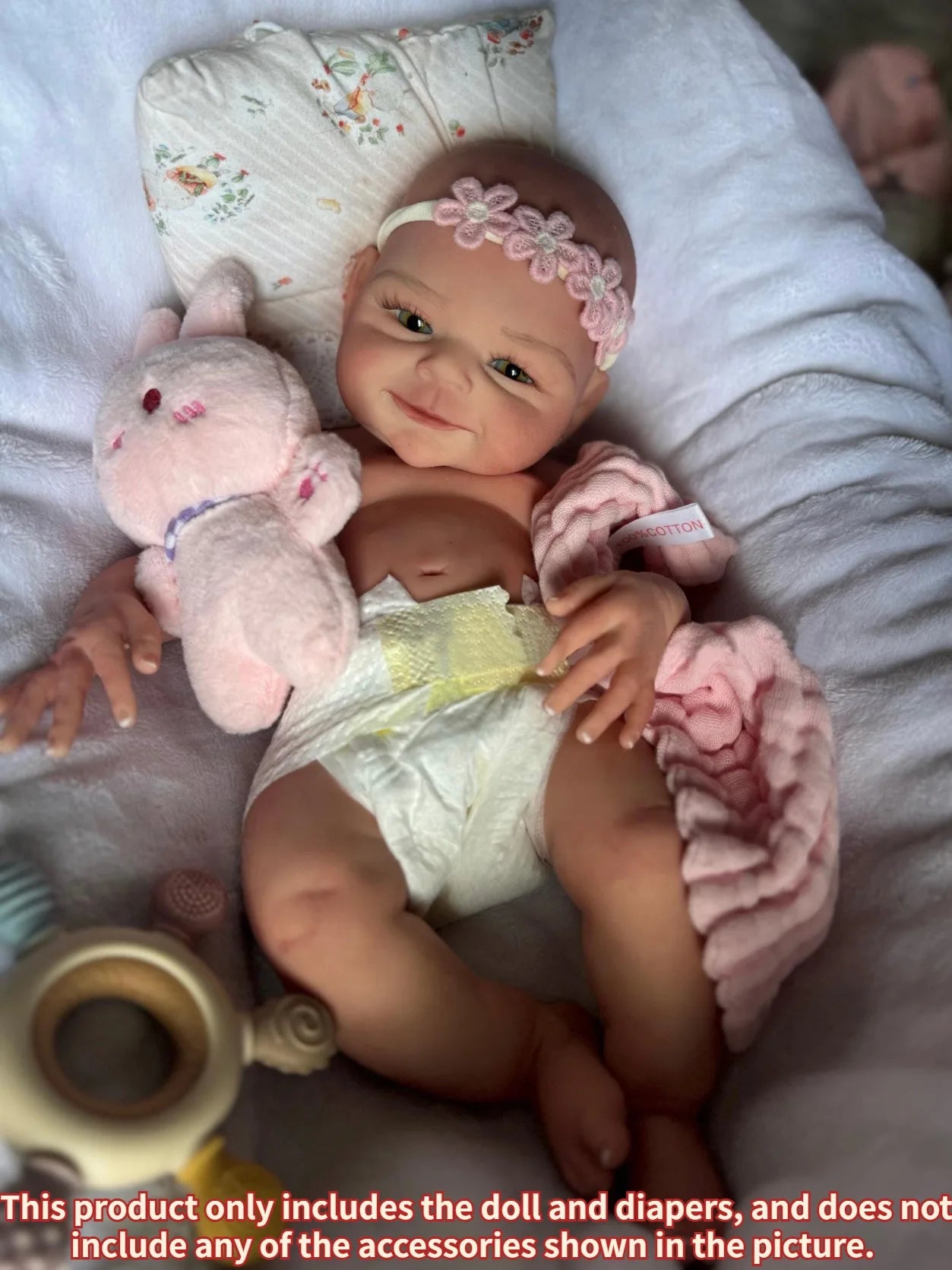 1 PC 18 Inch Silicone Bebe Reborn Doll Handmade Lifelike Newborn Baby Girl For Children Birthday Gifts（Clothes Send Random）