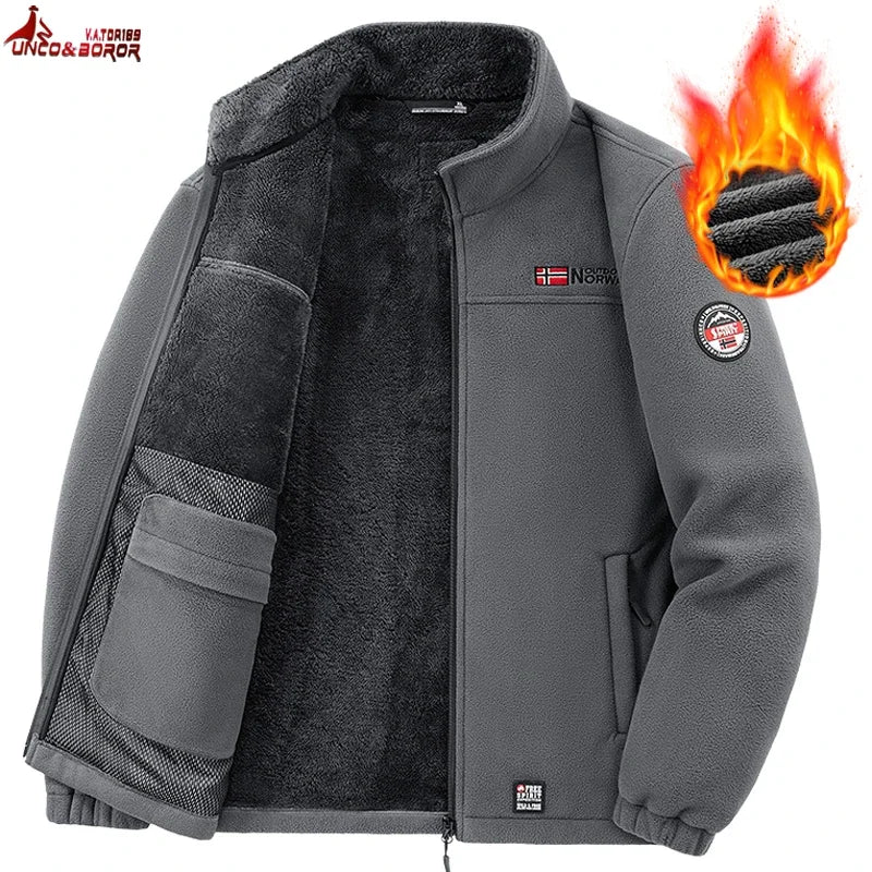 Soft Polar Fleece Jacket Men Winter Thicken Warm Camping Jacket Men Tatical Outdoor Mountaining Hiking Coat Men Brand Clothing