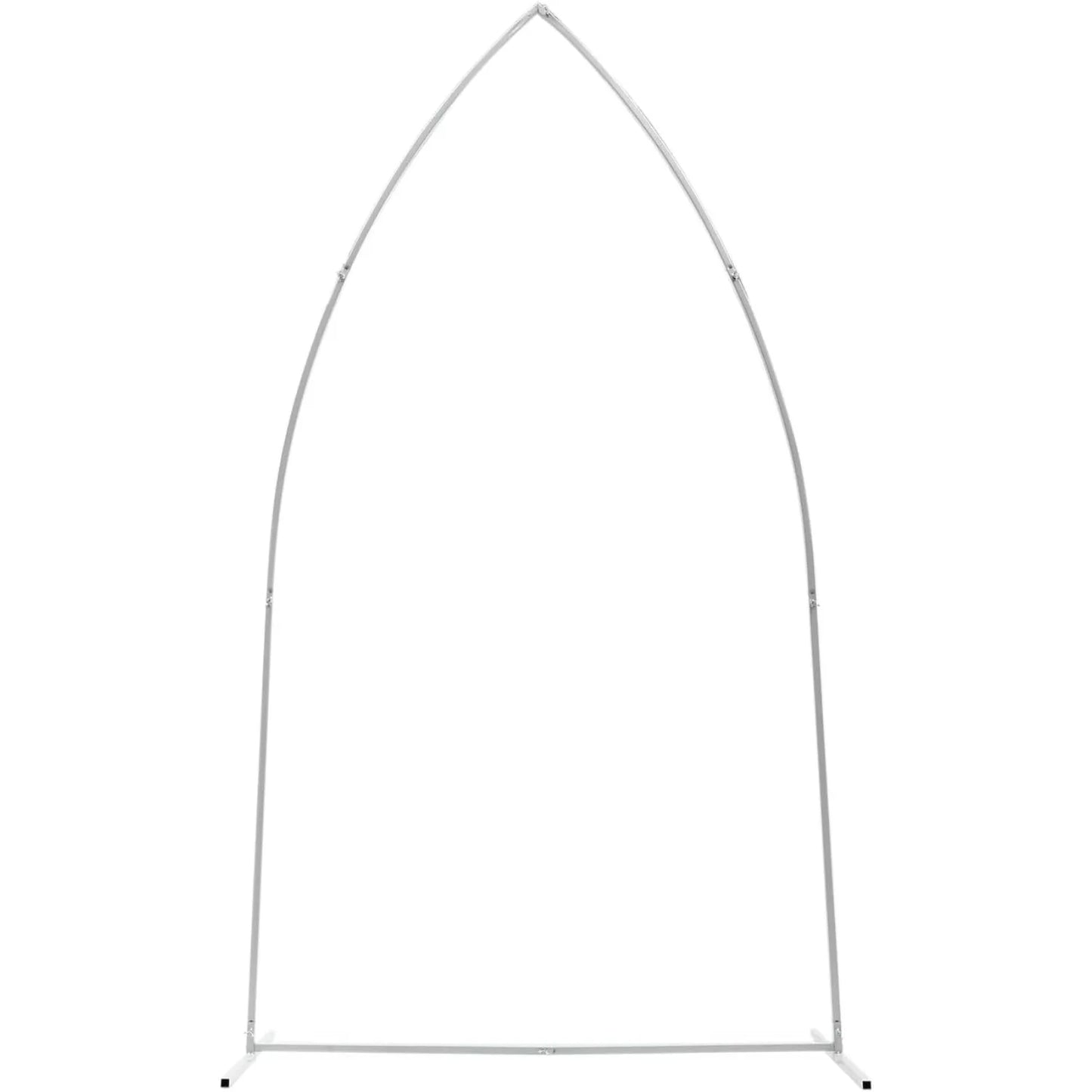 Metal Arch Backdrop Stand 7.35FT Angle Top Wedding Arch Backdrop Stand Curved Design Flower Balloon Frame (White)