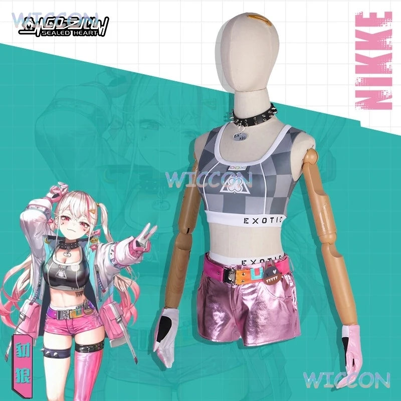 Game NIKKE The Goddess Of Victory Jackal Cosplay Costume Coat Pants Party Role Play Outfit Women Jackal Cosplay Wig Halloween