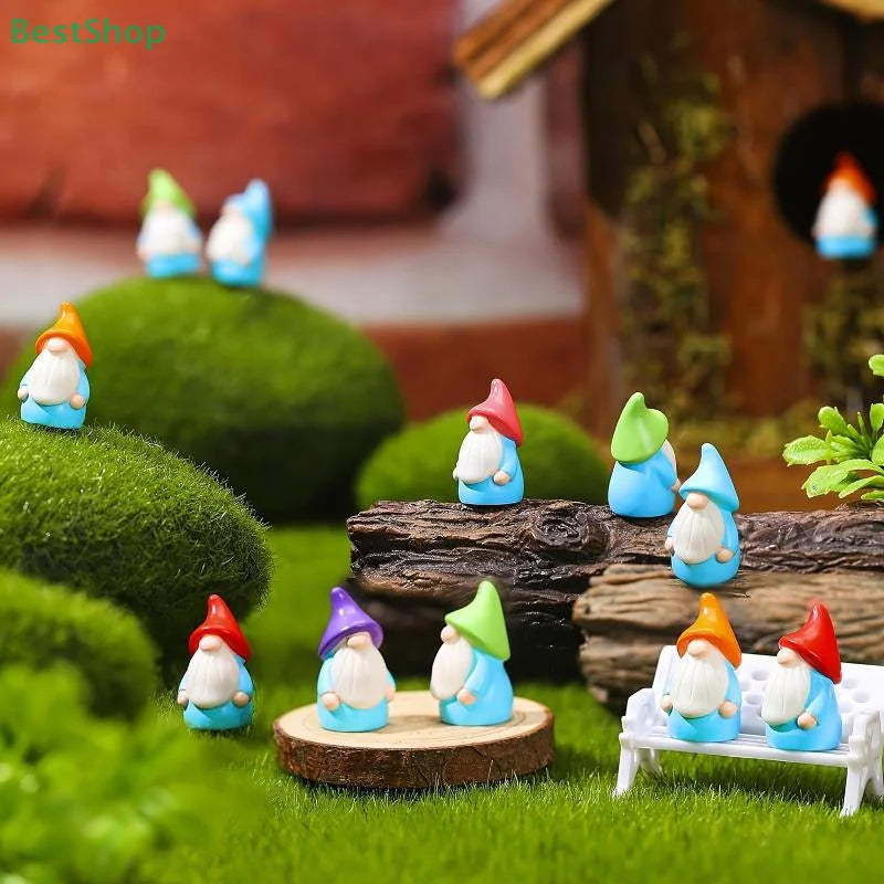 〔Rebecca〕10Pcs Micro Landscape Christmas Old Man Dwarf DIY Decoration Accessories Mini Ornament