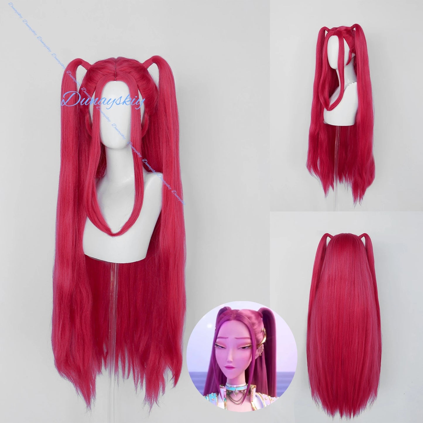 Kpop Demon Hunters Cosplay Wig Set - Rumi/Zoey/Mira Heat-Resistant Synthetic Hair for Anime Con & Halloween Costume