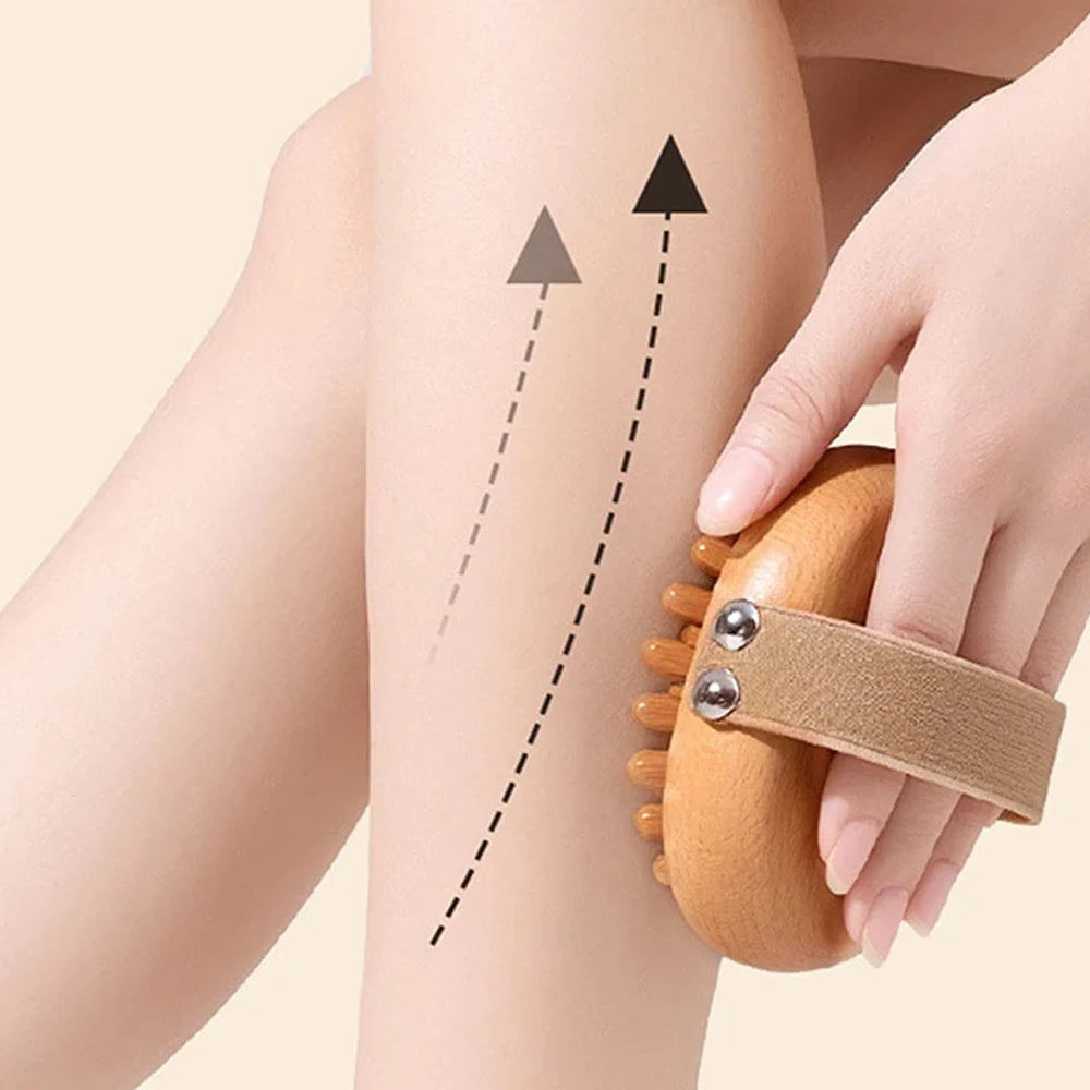 Wooden Massage Comb Body Scalp Trigger Point Massage Tool Meridians Massager Gua Sha Massager Comb for Body Relief & Hair Growth